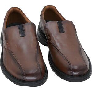 Clarks Gessler Step Slip-On Loafers Dark Tan Leather Men's US 15M